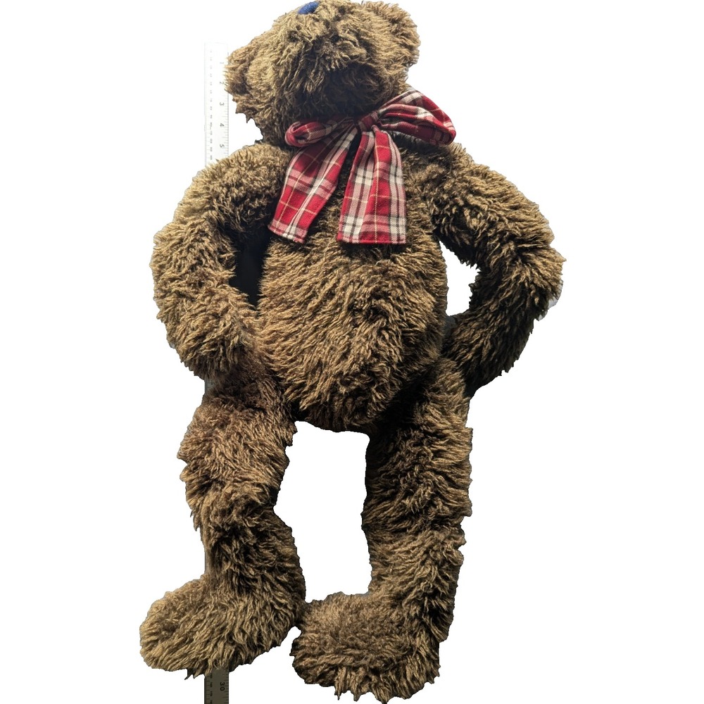 Vintage 1977 Russ Berrie & Co Bashful Bear Teddy Plush Stuffed Animal Red Ribbon
